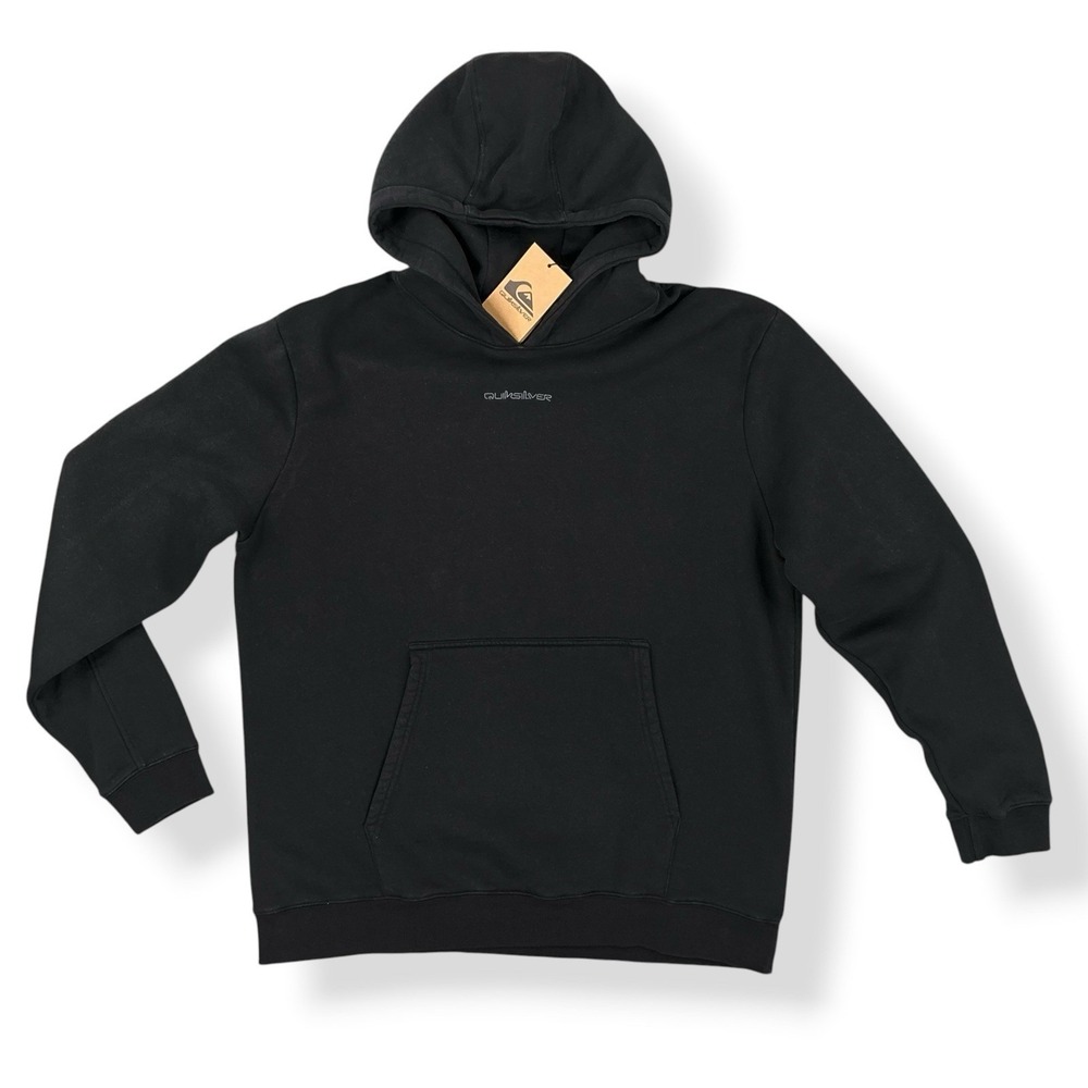 Quicksilver Black Hoodie Men XL Long Sleeve Pullover Pocket Dry Flight NWT $80